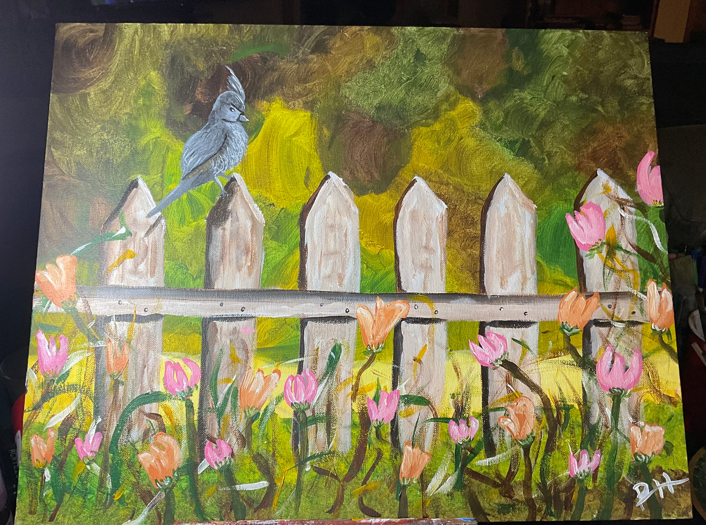 Spring Tulips and Titmouse